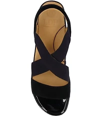 L'Amour Des Pieds Aizling Suede Platform Wedge Slip on Sandals