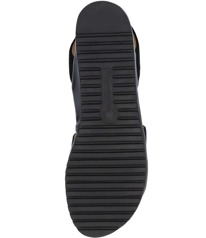 L'Amour Des Pieds Aizling Suede Platform Wedge Slip on Sandals