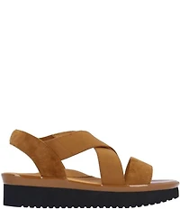 L'Amour Des Pieds Aizling Suede Platform Wedge Slip on Sandals