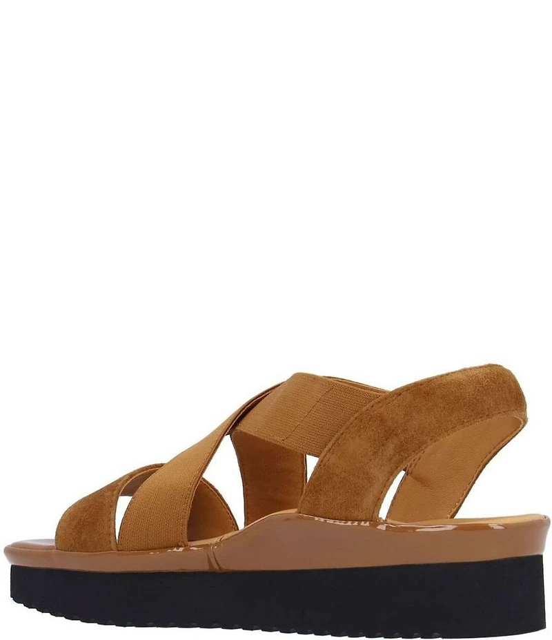 L'Amour Des Pieds Aizling Suede Platform Wedge Slip on Sandals