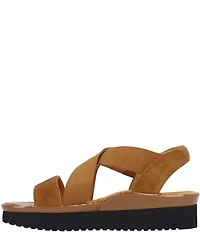 L'Amour Des Pieds Aizling Suede Platform Wedge Slip on Sandals