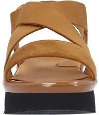 L'Amour Des Pieds Aizling Suede Platform Wedge Slip on Sandals
