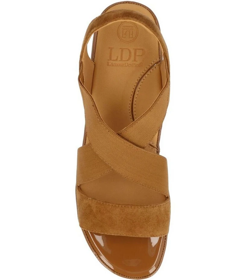 L'Amour Des Pieds Aizling Suede Platform Wedge Slip on Sandals