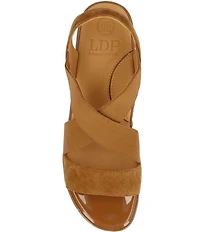 L'Amour Des Pieds Aizling Suede Platform Wedge Slip on Sandals