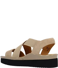 L'Amour Des Pieds Aizling Suede Platform Wedge Slip on Sandals