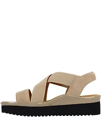 L'Amour Des Pieds Aizling Suede Platform Wedge Slip on Sandals