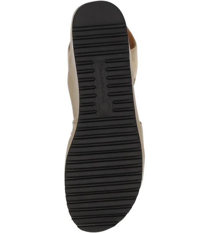 L'Amour Des Pieds Aizling Suede Platform Wedge Slip on Sandals