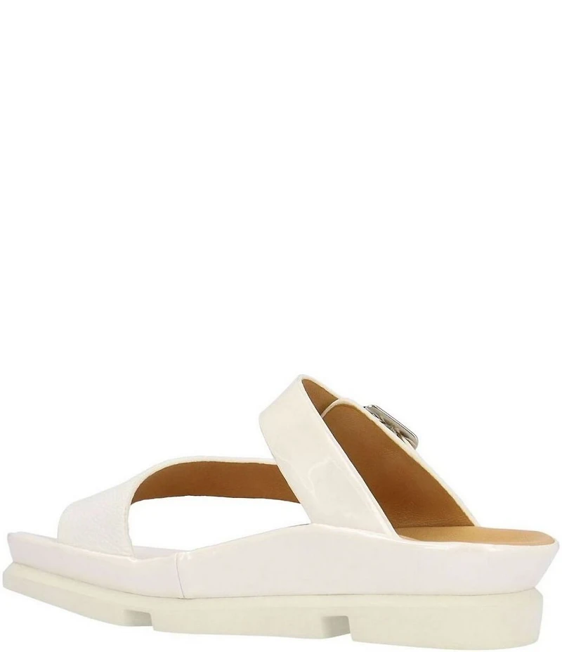 L'Amour Des Pieds Alanza Leather and Patent Toe Loop Sandals