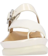 L'Amour Des Pieds Alanza Leather and Patent Toe Loop Sandals