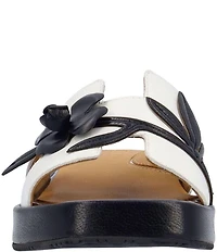 L'Amour Des Pieds Aldara Leather Flower Vine Slide Sandals