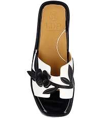 L'Amour Des Pieds Aldara Leather Flower Vine Slide Sandals
