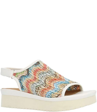L'Amour Des Pieds Ashwin Raffia Slingback Platform Wedge Sandals