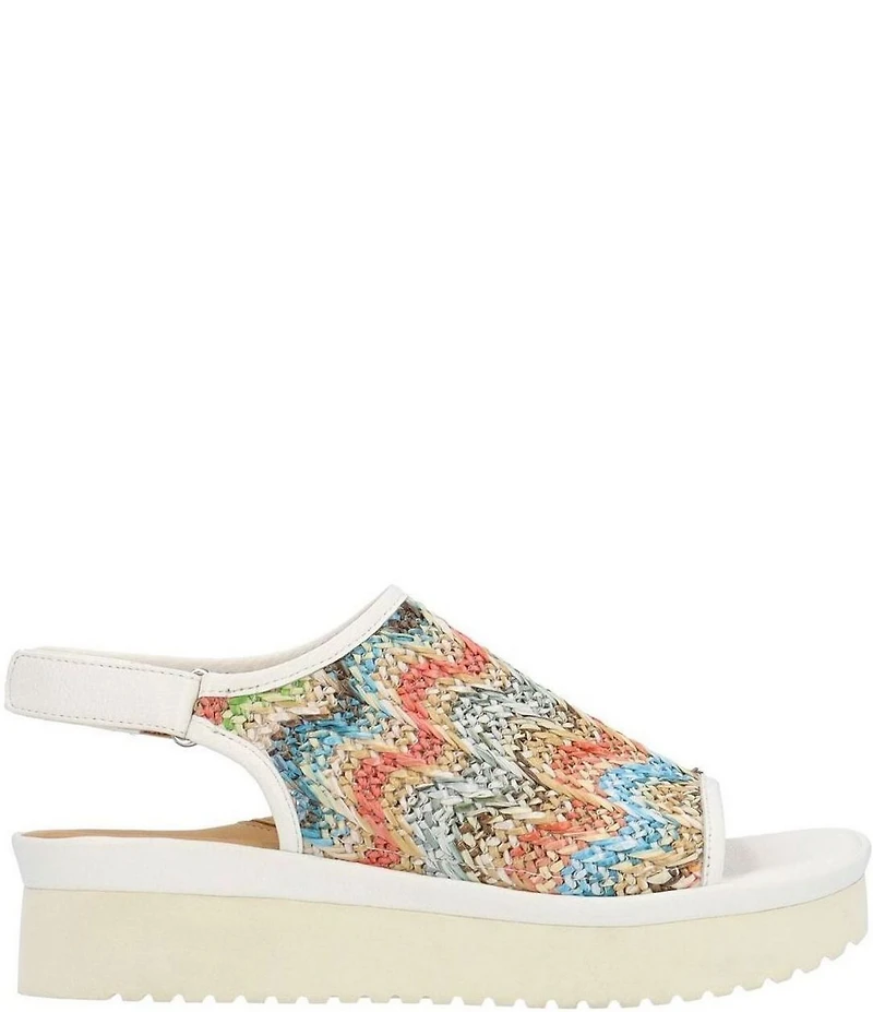 L'Amour Des Pieds Ashwin Raffia Slingback Platform Wedge Sandals