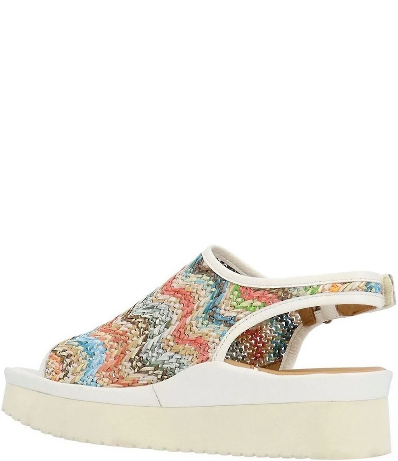 L'Amour Des Pieds Ashwin Raffia Slingback Platform Wedge Sandals