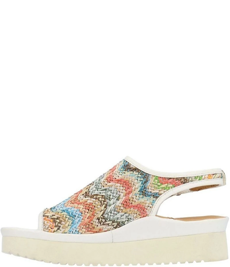 L'Amour Des Pieds Ashwin Raffia Slingback Platform Wedge Sandals