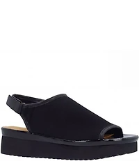 L'Amour Des Pieds Ashwin Stretch Slingback Platform Wedge Sandals