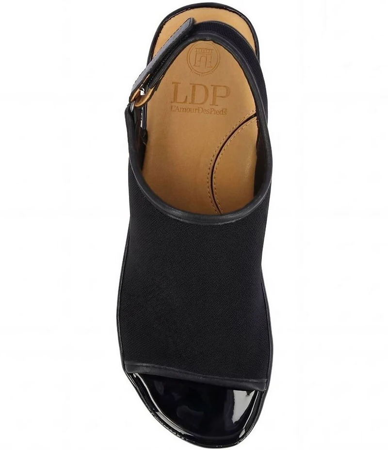 L'Amour Des Pieds Ashwin Stretch Slingback Platform Wedge Sandals