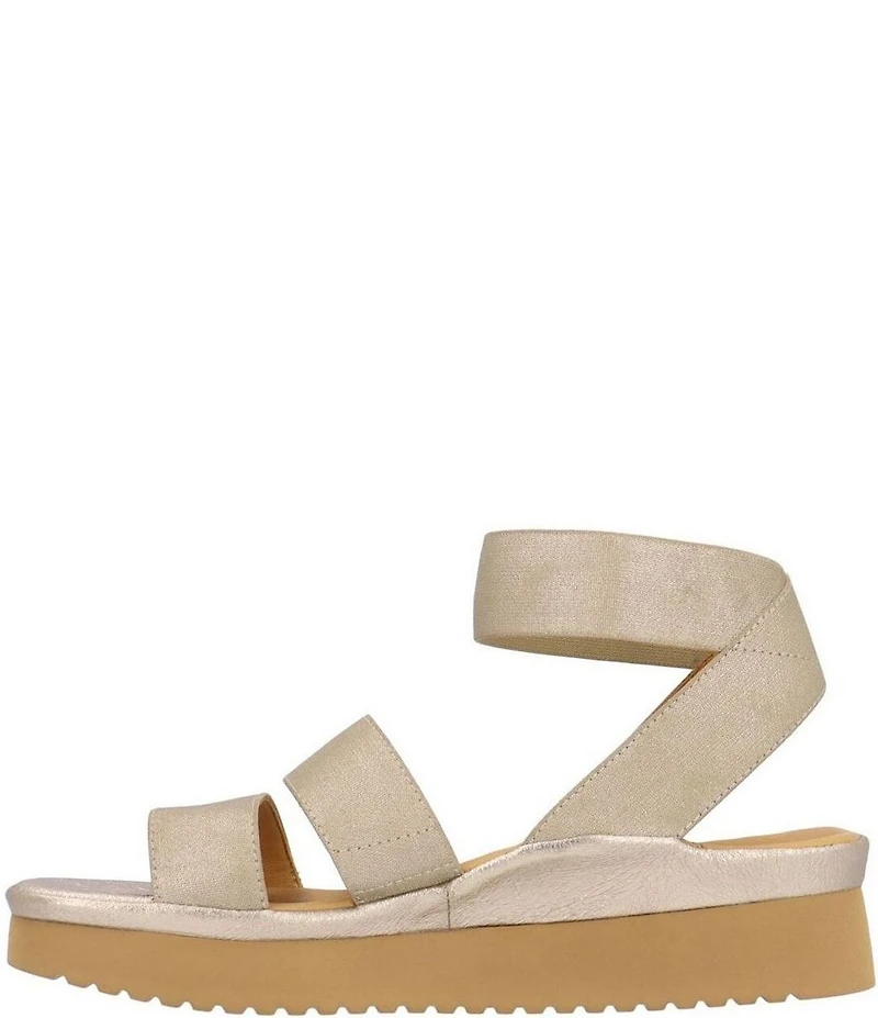 L'Amour Des Pieds Avaleena Stretch Elastic Ankle Strap Platform Wedge Sandals
