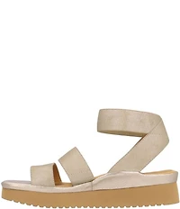 L'Amour Des Pieds Avaleena Stretch Elastic Ankle Strap Platform Wedge Sandals