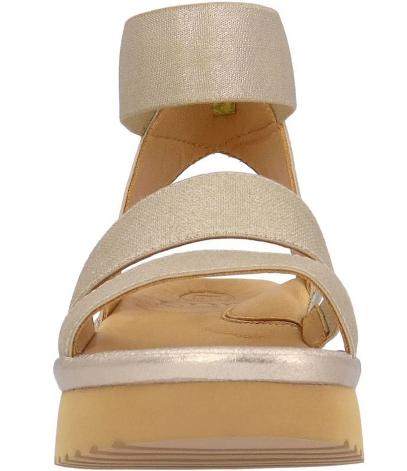 L'Amour Des Pieds Avaleena Stretch Elastic Ankle Strap Platform Wedge Sandals