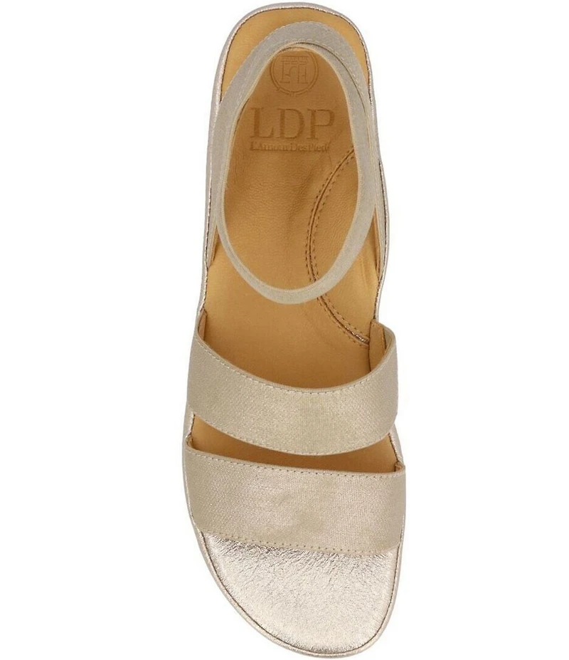 L'Amour Des Pieds Avaleena Stretch Elastic Ankle Strap Platform Wedge Sandals