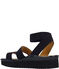 L'Amour Des Pieds Avaleena Stretch Elastic Ankle Strap Platform Wedge Sandals
