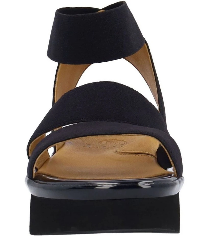 L'Amour Des Pieds Avaleena Stretch Elastic Ankle Strap Platform Wedge Sandals