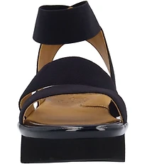 L'Amour Des Pieds Avaleena Stretch Elastic Ankle Strap Platform Wedge Sandals