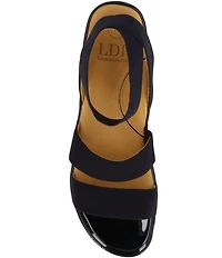 L'Amour Des Pieds Avaleena Stretch Elastic Ankle Strap Platform Wedge Sandals