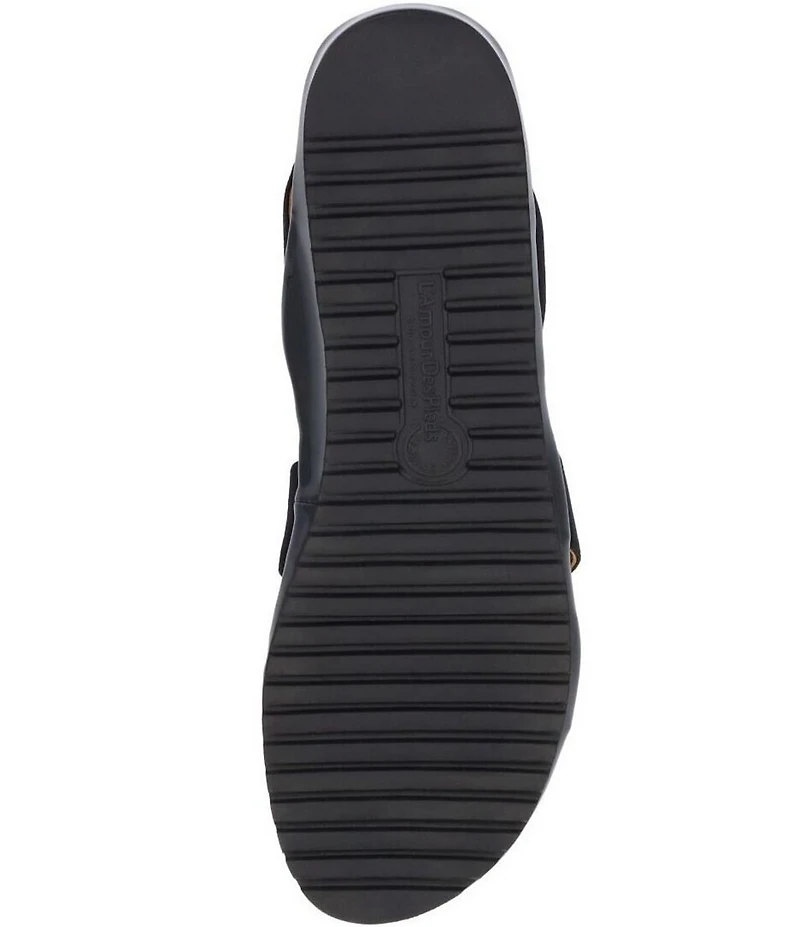 L'Amour Des Pieds Avaleena Stretch Elastic Ankle Strap Platform Wedge Sandals