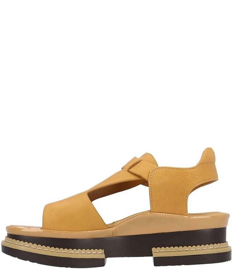 L'Amour Des Pieds Aveeva Leather Block Heel Platform Sandals