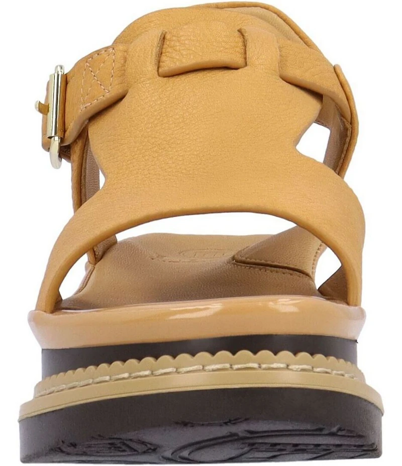 L'Amour Des Pieds Aveeva Leather Block Heel Platform Sandals