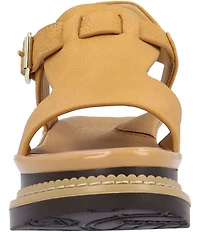 L'Amour Des Pieds Aveeva Leather Block Heel Platform Sandals