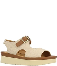 L'Amour Des Pieds Azenor Linen Platform Wedge Sandals