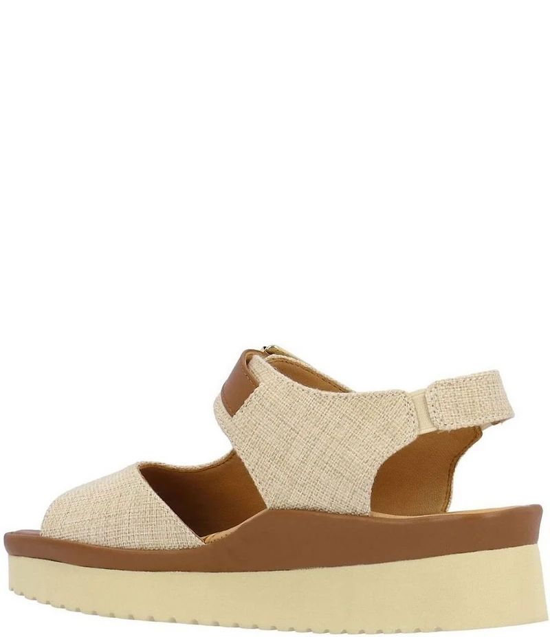 L'Amour Des Pieds Azenor Linen Platform Wedge Sandals
