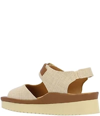 L'Amour Des Pieds Azenor Linen Platform Wedge Sandals
