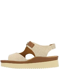 L'Amour Des Pieds Azenor Linen Platform Wedge Sandals