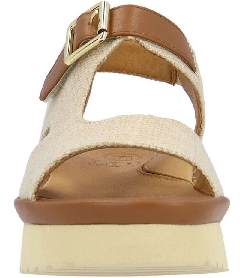 L'Amour Des Pieds Azenor Linen Platform Wedge Sandals