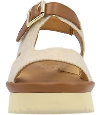 L'Amour Des Pieds Azenor Linen Platform Wedge Sandals