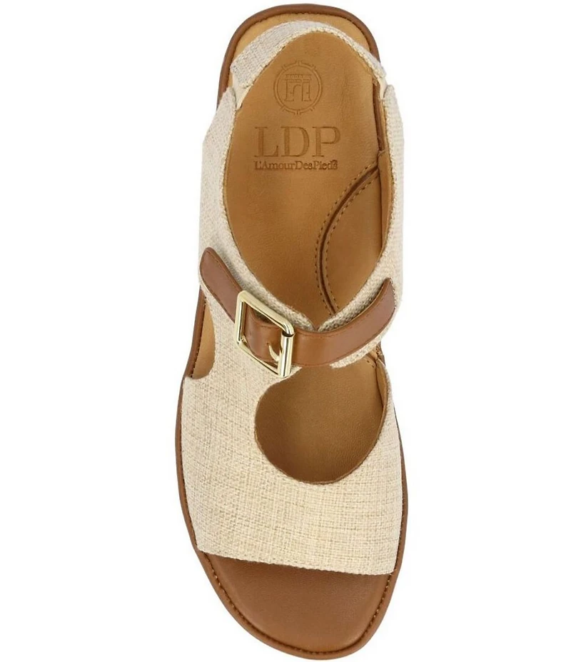 L'Amour Des Pieds Azenor Linen Platform Wedge Sandals