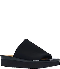 L'Amour Des Pieds Azisa Stretch Mesh Platform Wedge Slide Sandals