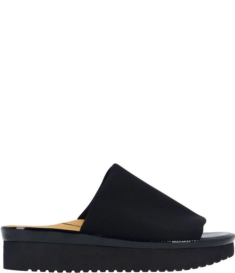 L'Amour Des Pieds Azisa Stretch Mesh Platform Wedge Slide Sandals