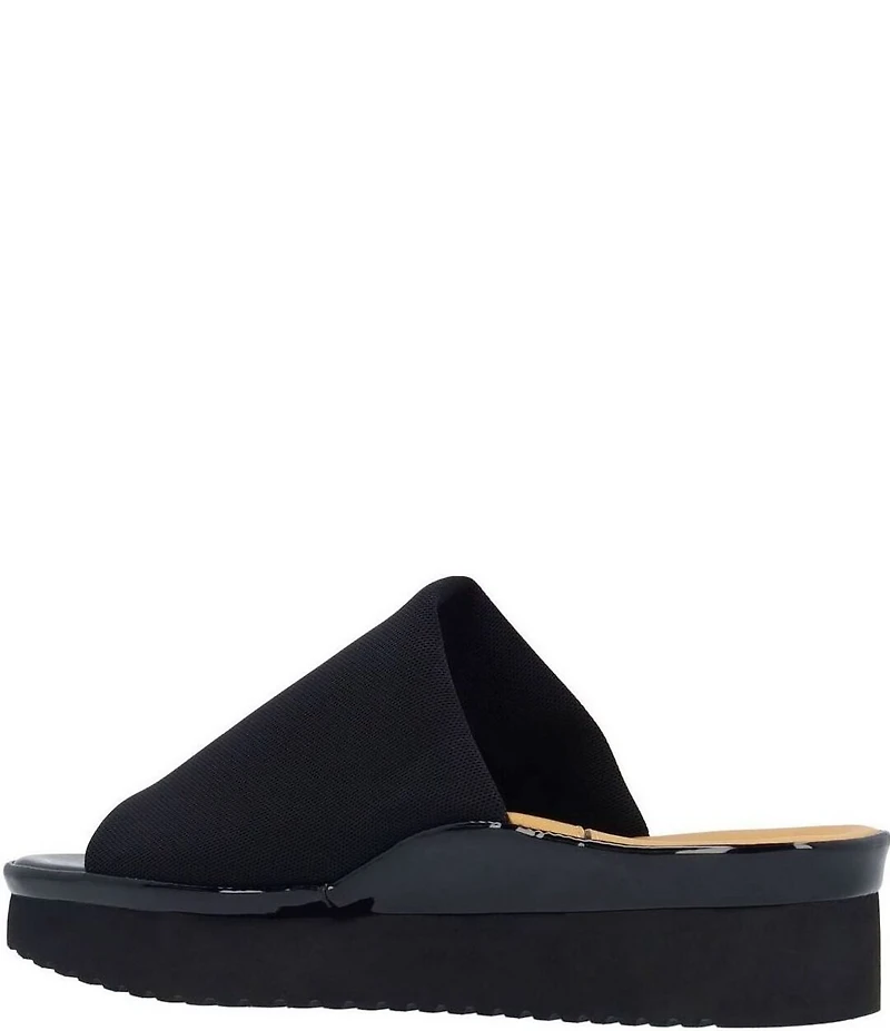 L'Amour Des Pieds Azisa Stretch Mesh Platform Wedge Slide Sandals