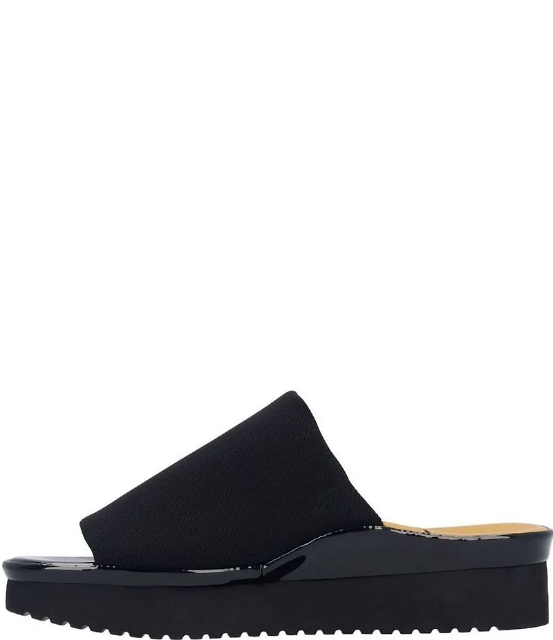 L'Amour Des Pieds Azisa Stretch Mesh Platform Wedge Slide Sandals