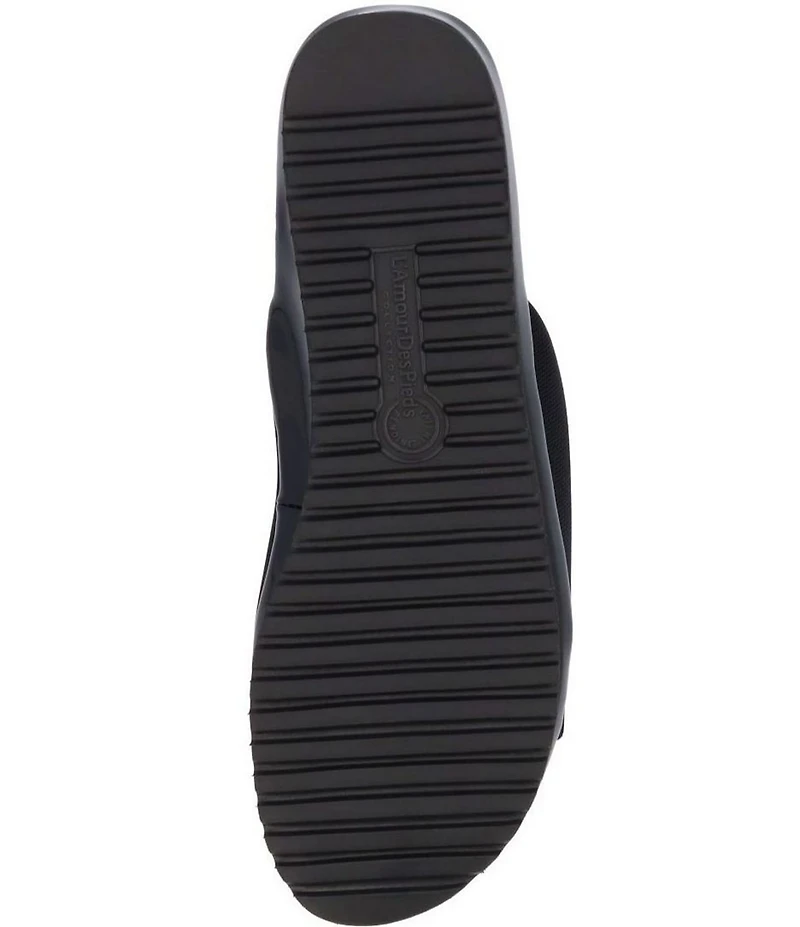 L'Amour Des Pieds Azisa Stretch Mesh Platform Wedge Slide Sandals