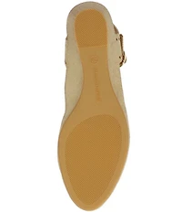 L'Amour Des Pieds Brenn Metallic Suede Perforated Ankle Wrap Wedge Sandals