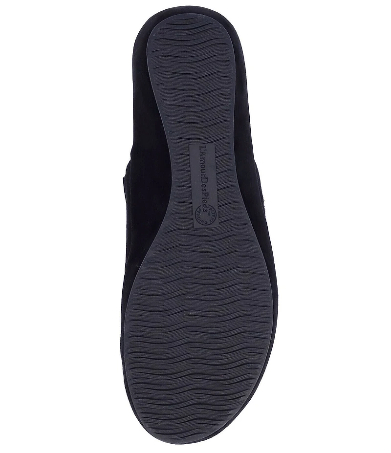 L'Amour Des Pieds Cady Suede Platform Wedge Mules