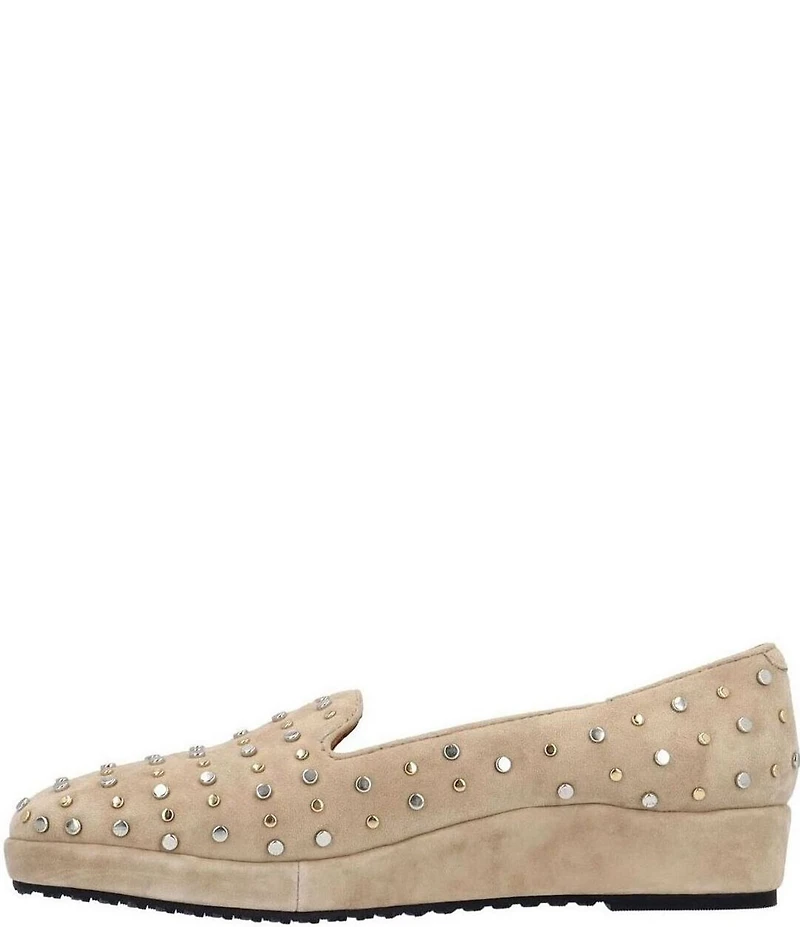 L'amour Des Pieds Cailene Kid Suede Studded Loafers