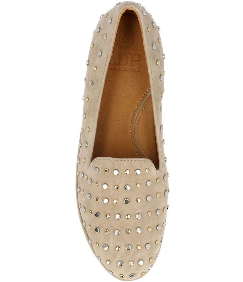 L'amour Des Pieds Cailene Kid Suede Studded Loafers