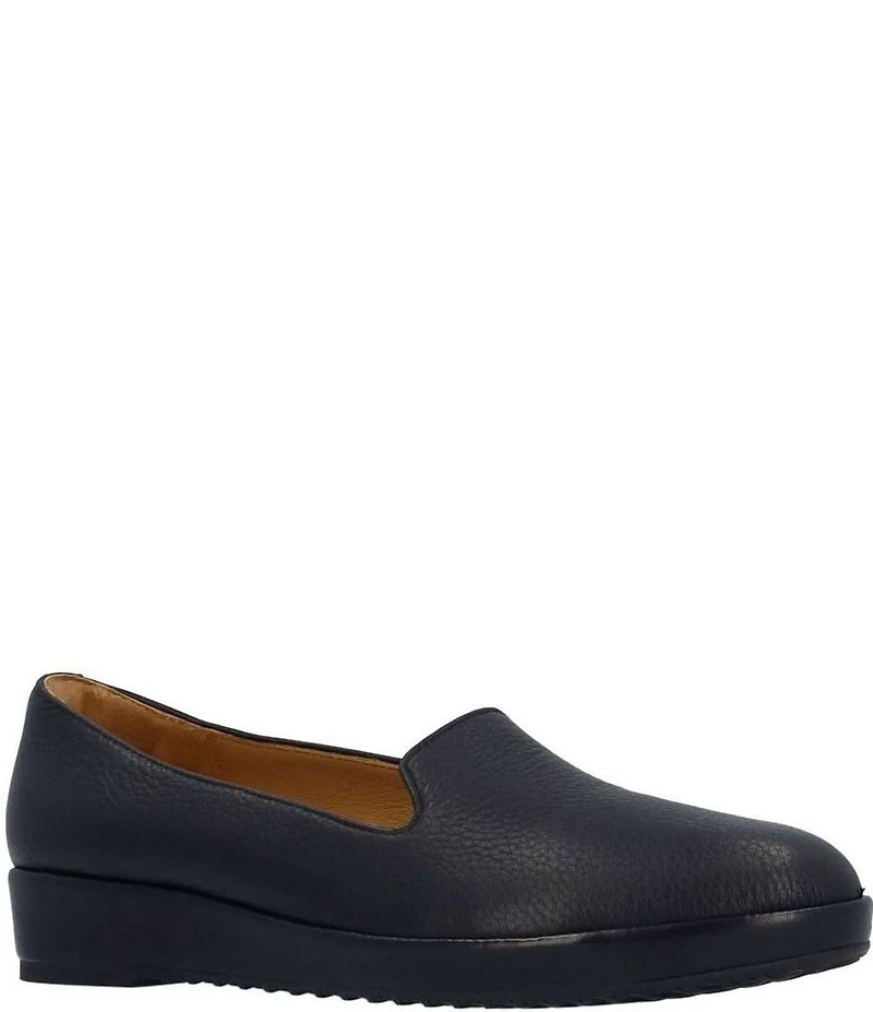 L'Amour Des Pieds Carlow Leather Slip On Platform Wedge Loafers